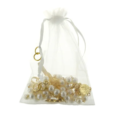 Chapelet de Mariage doré avec grains en forme de rose