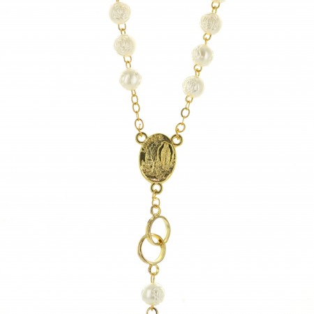 Golden wedding rosary with rose-shaped beads