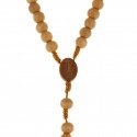 Wooden rosary with Our Lady of Lourdes engraved