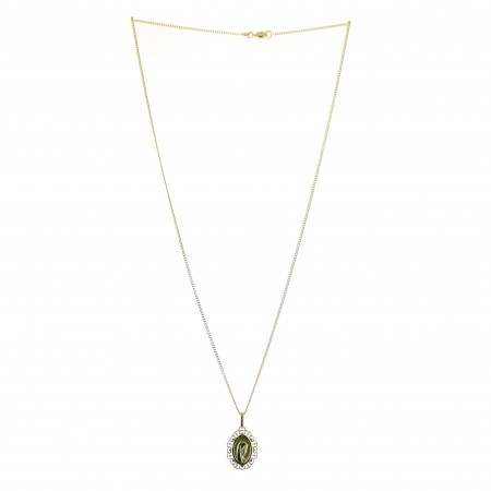 Parure Plaqué Or avec pendentif de la Vierge effet dentelle 11mm