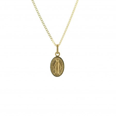 Parure Plaqué Or avec Médaille Miraculeuse diamantée 6mm