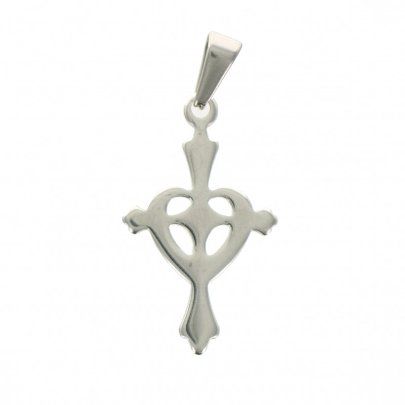 Croce in metallo con decorazione a cuore 30 mm