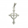 Metal cross with heart decoration 30mm