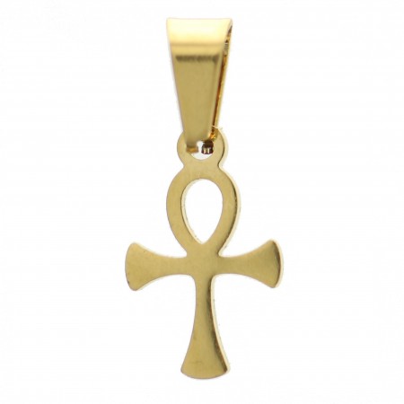Egyptian Cross in gold plated metal 16mm