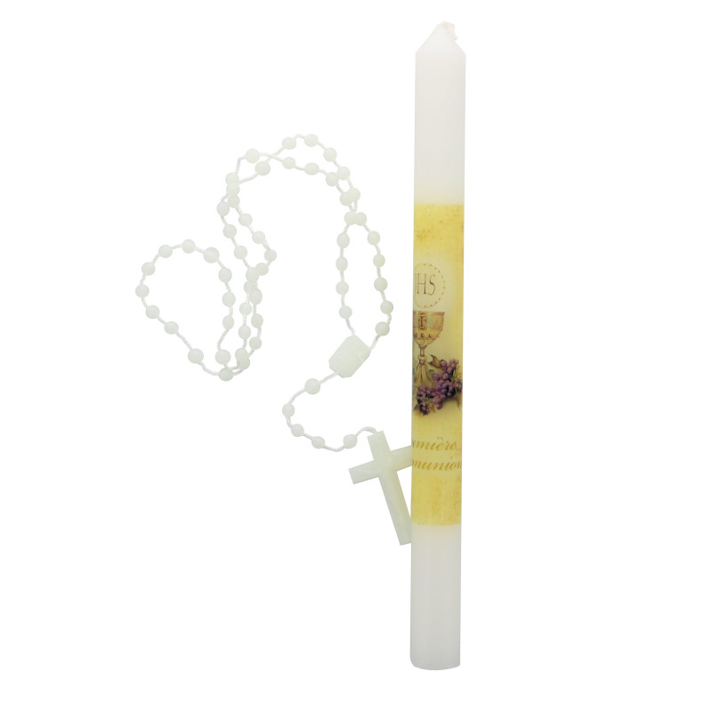Cierge De Communion Dans Coffret Cadeau - 400 X 40 Mm - Bougie Spéciale Pour Cérémonie Religieuse