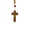Wooden mission rosary with coloured oval beads