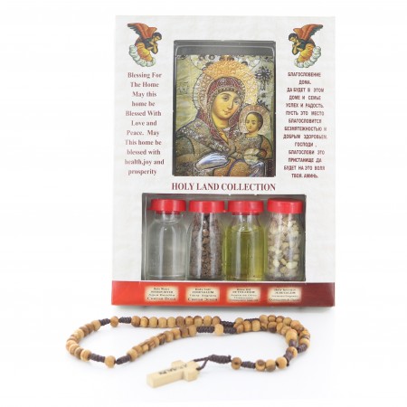 Jerusalem box with olive wood rosary