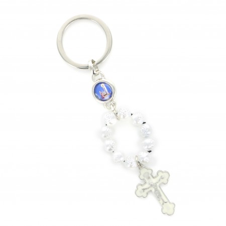 Keyring with real tenainier and Apparition of Lourdes