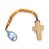 Olive wood rosary with medal of the Apparition