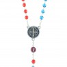 Enamelled glass rosary of Saint Benedict with its box