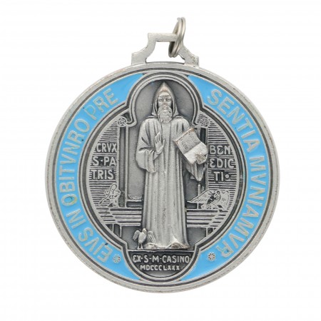 Médaille émaillée de Saint Benoît 70mm