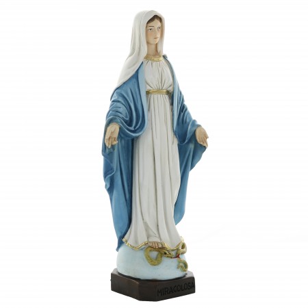 Statue de la Vierge Miraculeuse en résine colorée 30 cm