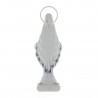 Statua della Madonna Miracolosa in resina bianca e manto fiorito