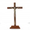 Crucifix en bois avec Christ en Métal Doré 27 cm