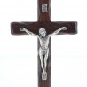 Crucifix en bois avec Christ en métal 16 cm