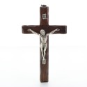 Wooden Crucifix with metal Christ 16 cm