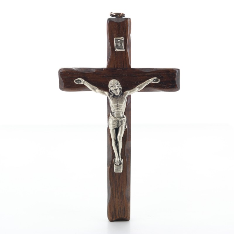 Crocifisso in legno con Cristo in metallo 16 cm Crocifisso in legno con Cristo in metallo 16 cm