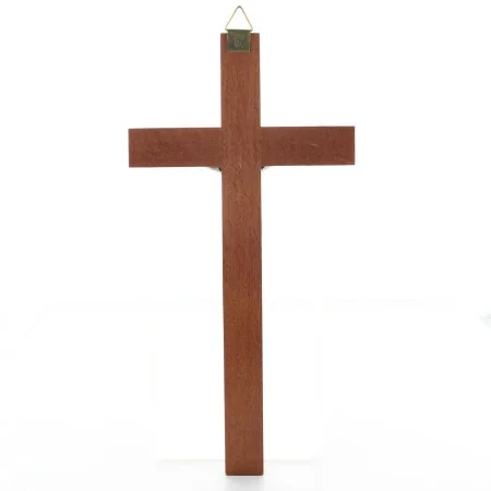 Wooden Crucifix with silver Christ 20 cm