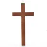 Wooden Crucifix with silver Christ 20 cm