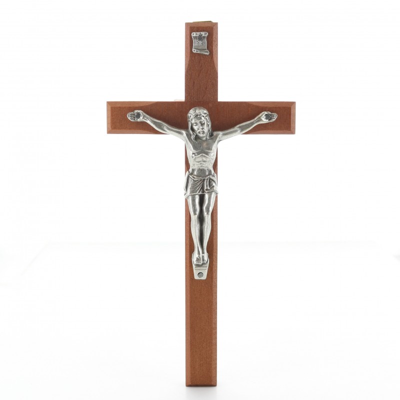 Crocifisso in legno con Cristo in argento 20 cm