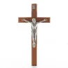Wooden Crucifix with silver Christ 20 cm