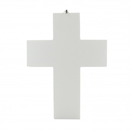 Crocifisso moderno in legno bianco 20 cm