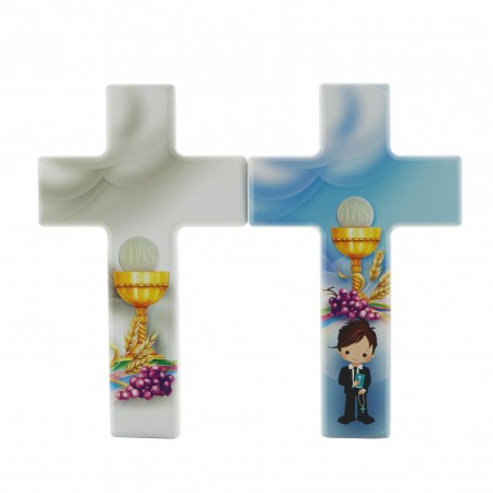 Croce di comunione decorata con calice 15 cm