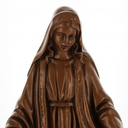 Statue de la Vierge Miraculeuse en résine evolite effet bronze 30cm