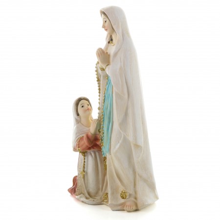 Statue de l'Apparition de Lourdes en résine colorée 20 cm