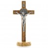 Crocifisso di San Benedetto in legno d'ulivo 21 cm