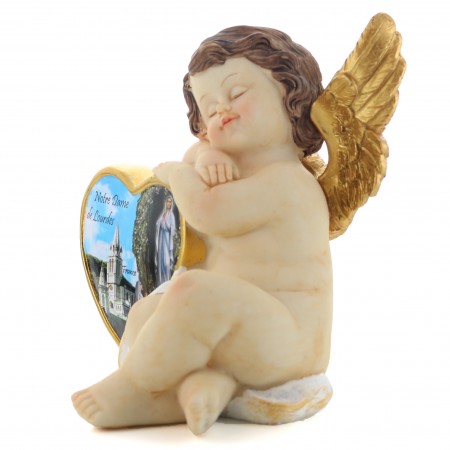 Statua di angelo con cuore Apparizione di Lourdes