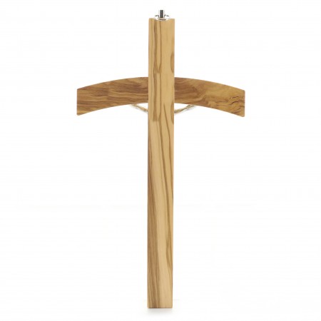 Crucifix pastoral en bois d'olivier 22cm