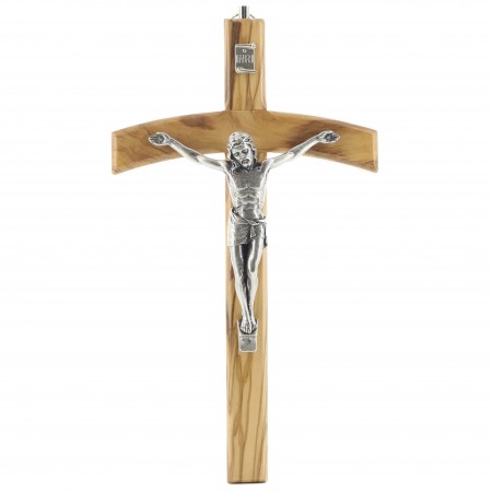 Crucifix pastoral en bois d'olivier 22cm