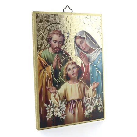 Cadre de la Sainte Famille en bois 15 x 10 cm