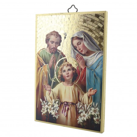 Cornice in legno della Sacra Famiglia 15 x 10 cm
