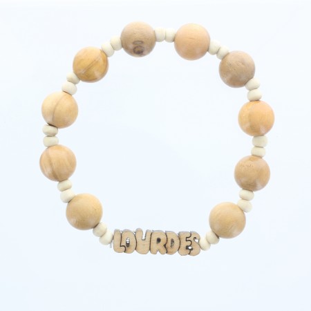 Bracelet dizainier de Lourdes en bois d'olivier