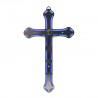 Crucifix émaillé en métal argenté 18 cm