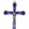 Enamelled silver plated Crucifix 18 cm
