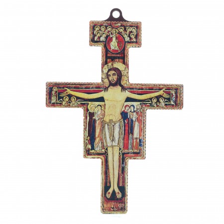 Crucifix of Saint Damien in wood 14 cm