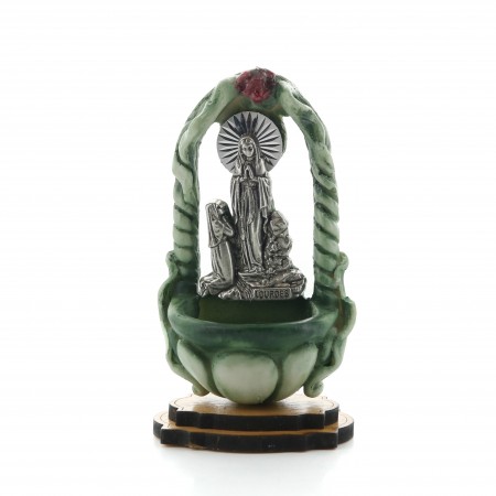 Stoup of the Apparition of Lourdes in green resin