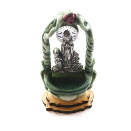Stoup of the Apparition of Lourdes in green resin