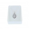 Collana in argento della Madonna Miracolosa con bordo di diamanti 15 mm