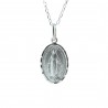 Collana in argento della Madonna Miracolosa con bordo di diamanti 15 mm