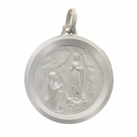 Médaille en argent double face Vierge de profil et Apparition 25 mm