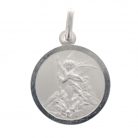 Médaille Saint Michel en argent 16 mm