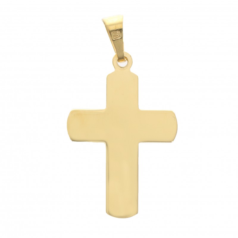 Gold plated double cross pendant 20 mm