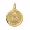 Medaglia placcata oro con Cristo e la Madonna con il Bambino 16 mm