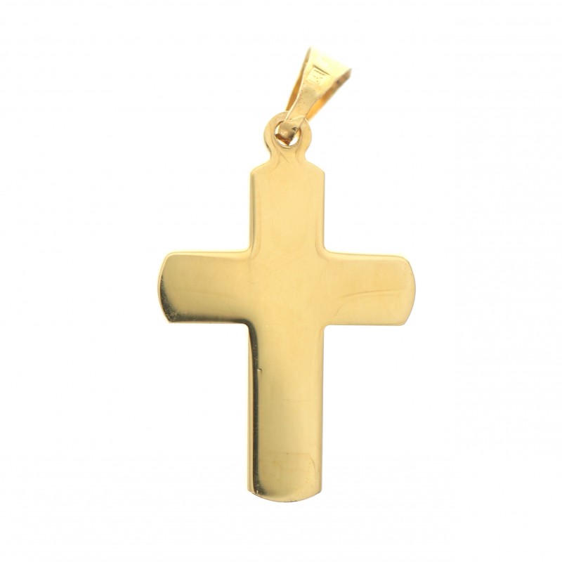 Pendentif croix Apparition en plaqué or 20 mm