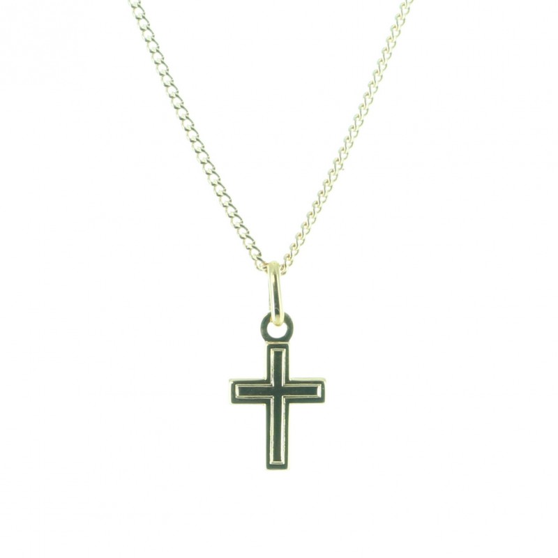 Gold plated set with double cross 13 mm