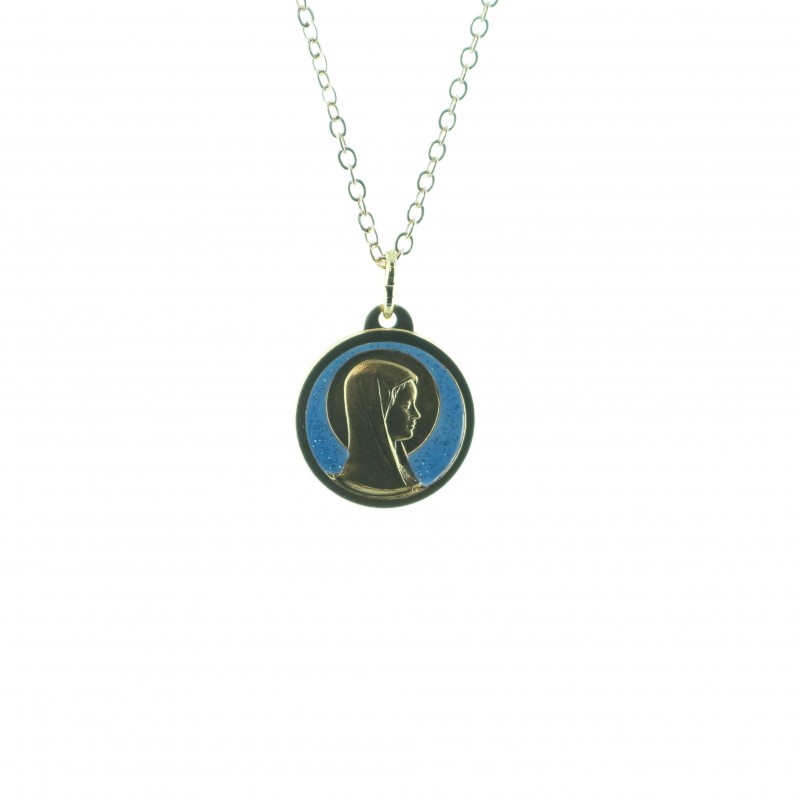 Gold-plated set with Holy Mary Profile medal 21 mm